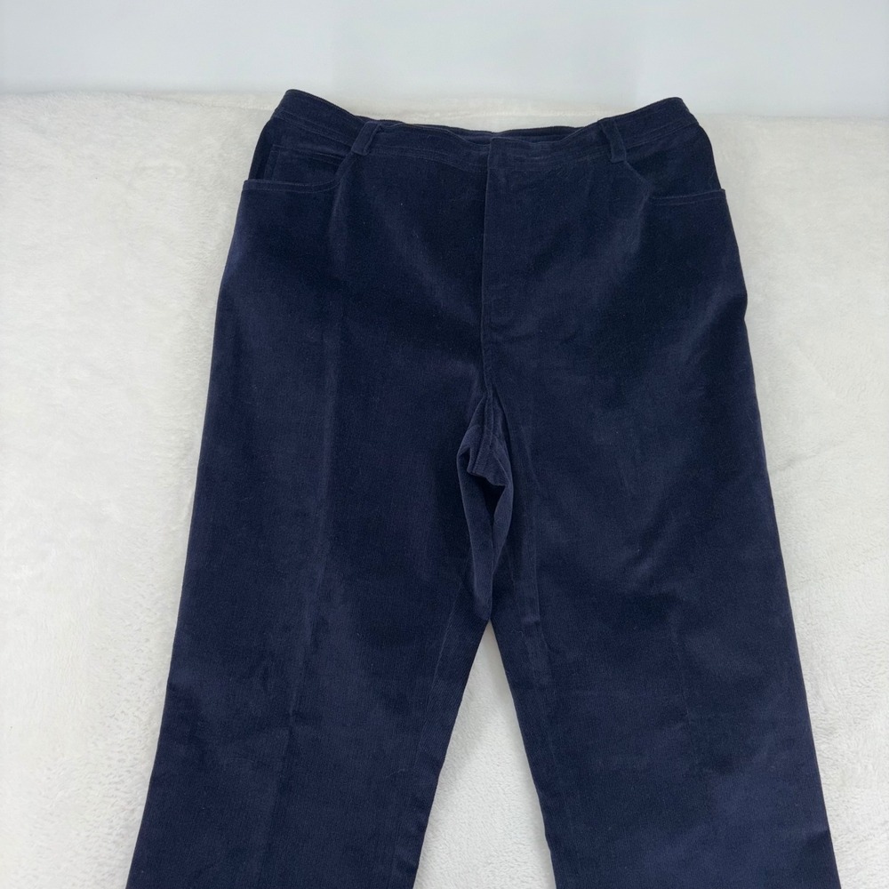 Company Ellen Tracy Navy Blue Corduroy Straight Leg Pants Womens 12 NWT